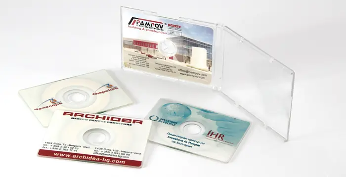 CD σε λεπτή θήκη — εταιρική παρουσίαση