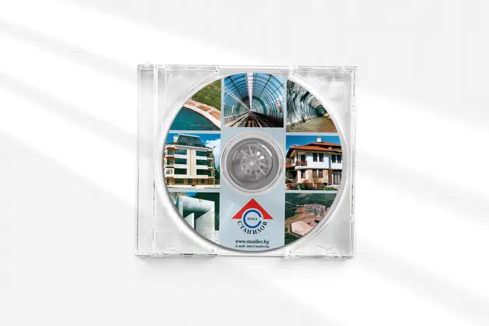 CD σε θήκη με διάφανο δίσκο — κατάλογος προϊόντων