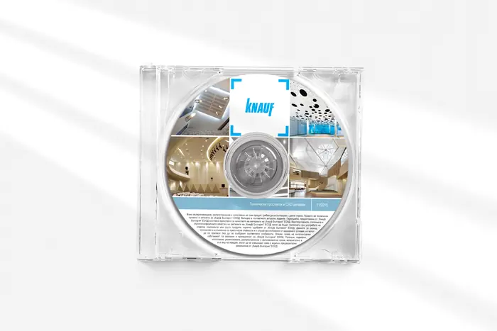 CD σε θήκη με διάφανο δίσκο — εταιρικός σχεδιασμός